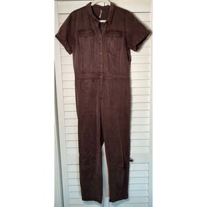 YFB Young Fabulous & Broke Jumpsuit  Aviator  Short Sleeve Brown |  Size Large